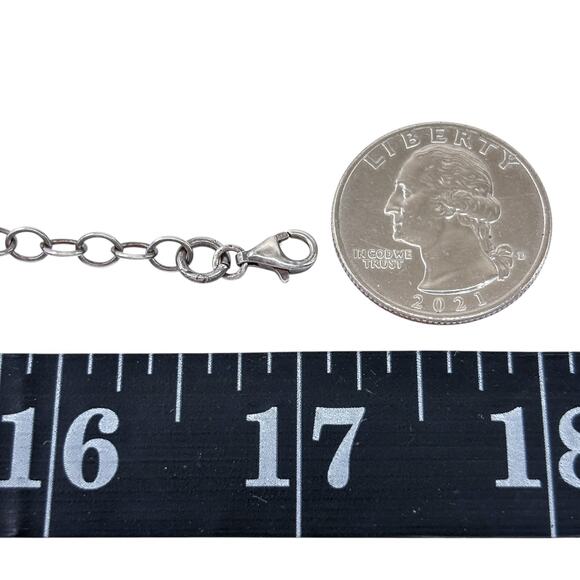 Purple Pearl Dangle Necklace | Sterling Silver 925 Layered Chain 17” - Picture 2 of 10